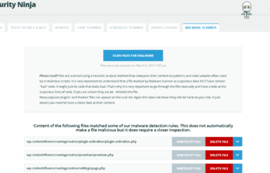 Der Malware Scanner überprüft wichtige Daten auf Infizierung.