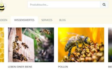 Das WP Mega Menu Plugin im Einsatz in Bienes Welt, einer Seite für pädagogische Inhalte.